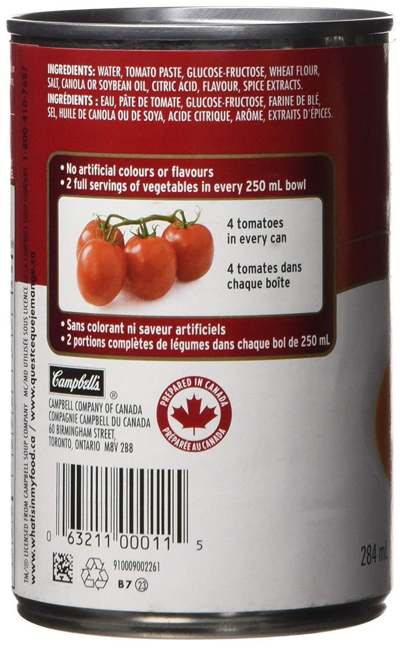 Campbell's Condensed Tomato Soup, 284ml/10 fl.oz. Can Back Side